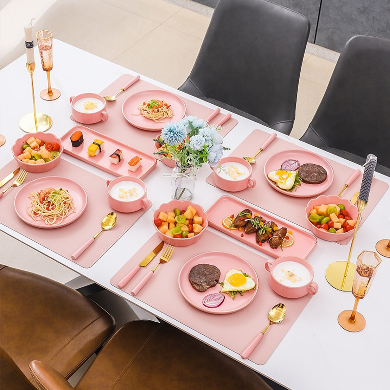 4인 홈파티 그릇 세트 핑크 집들이 선물 테이블 세팅