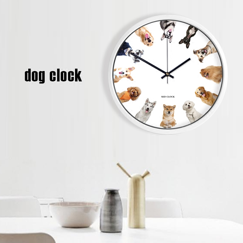30cm 강아지 벽시계 강아지사진 무소음 시계